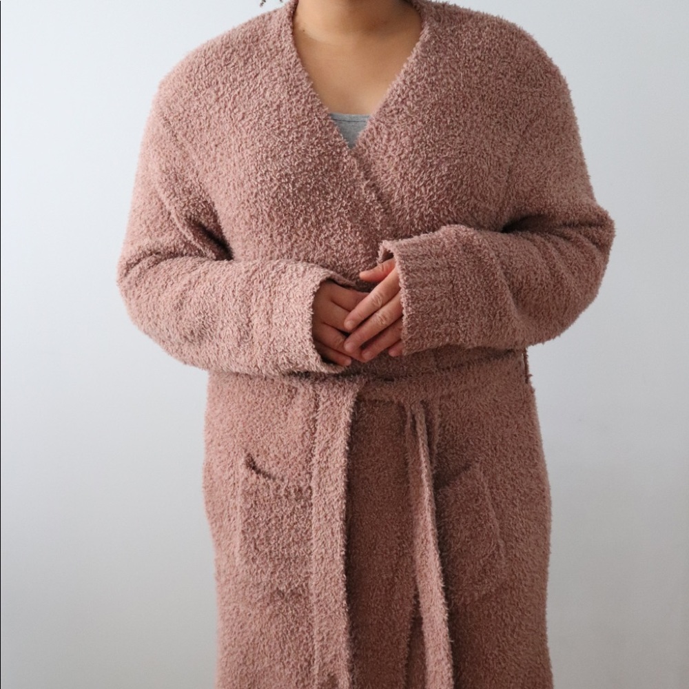 SKIMS Cozy Knit Bouclé Robe (ROSE CLAY)